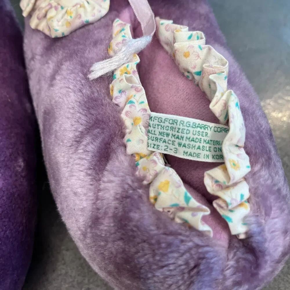 Vintage 1984 Cabbage Patch doll purple slippers youth size 2 shoes collectibles